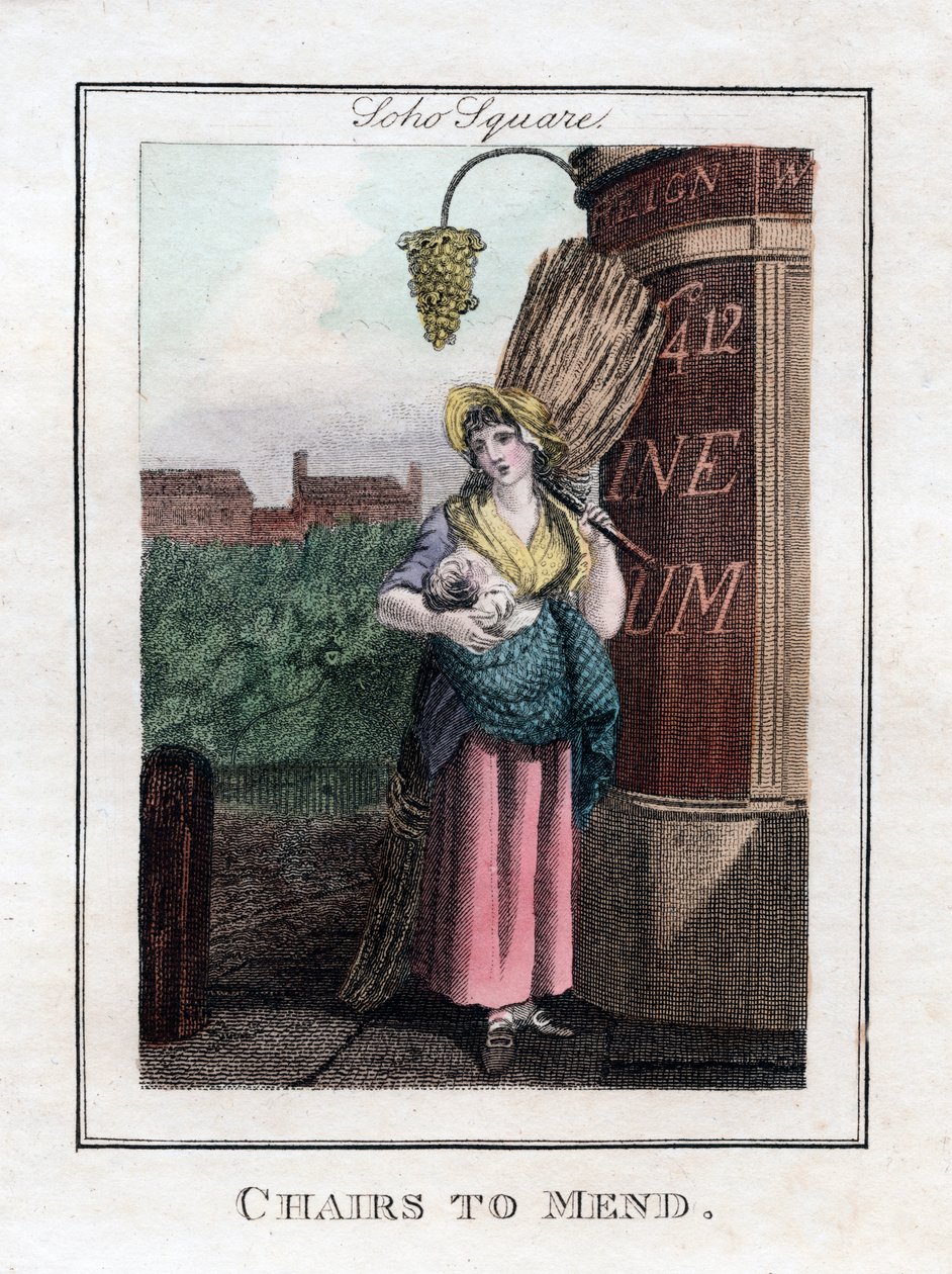 Tuolit Mendille, Soho Square, Lontoo, 1805 tekijältä Unbekannt
