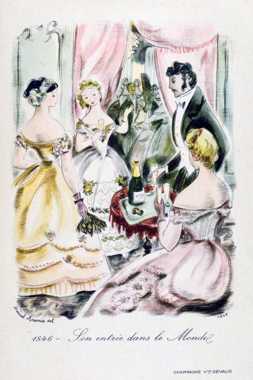 Champagne Devaux -mainos, 1846 tekijältä Unbekannt