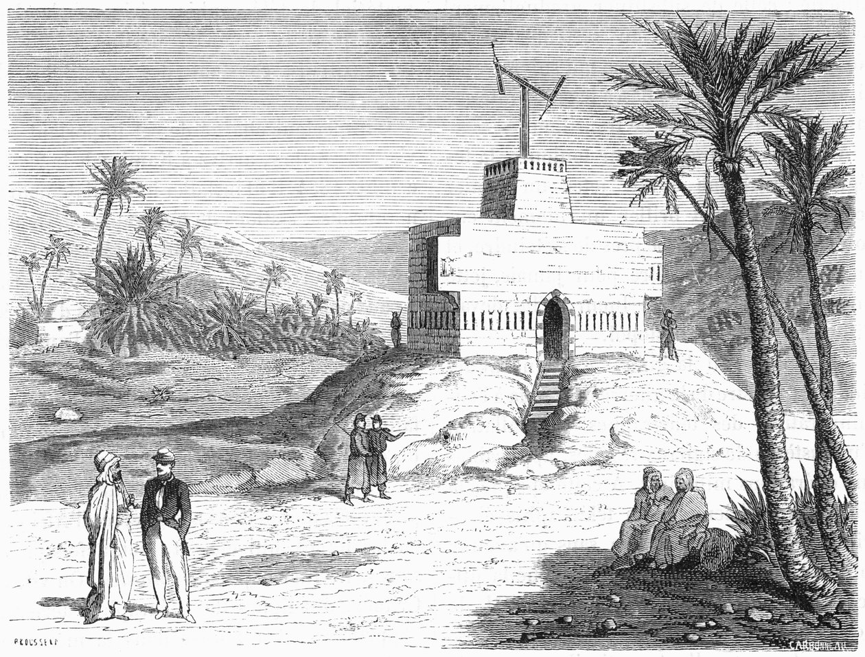 Chappesin ilmalennätinjärjestelmä, Algeria, 1800-luvun puoliväli, n. 1870. tekijältä Unbekannt