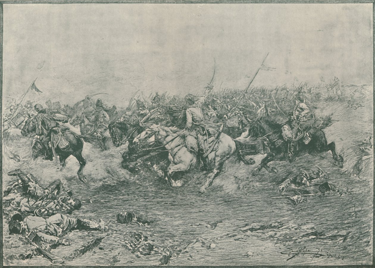 Kahdennentoista husaarin panos Marengon taistelussa, 1800, 1896. tekijältä Unbekannt