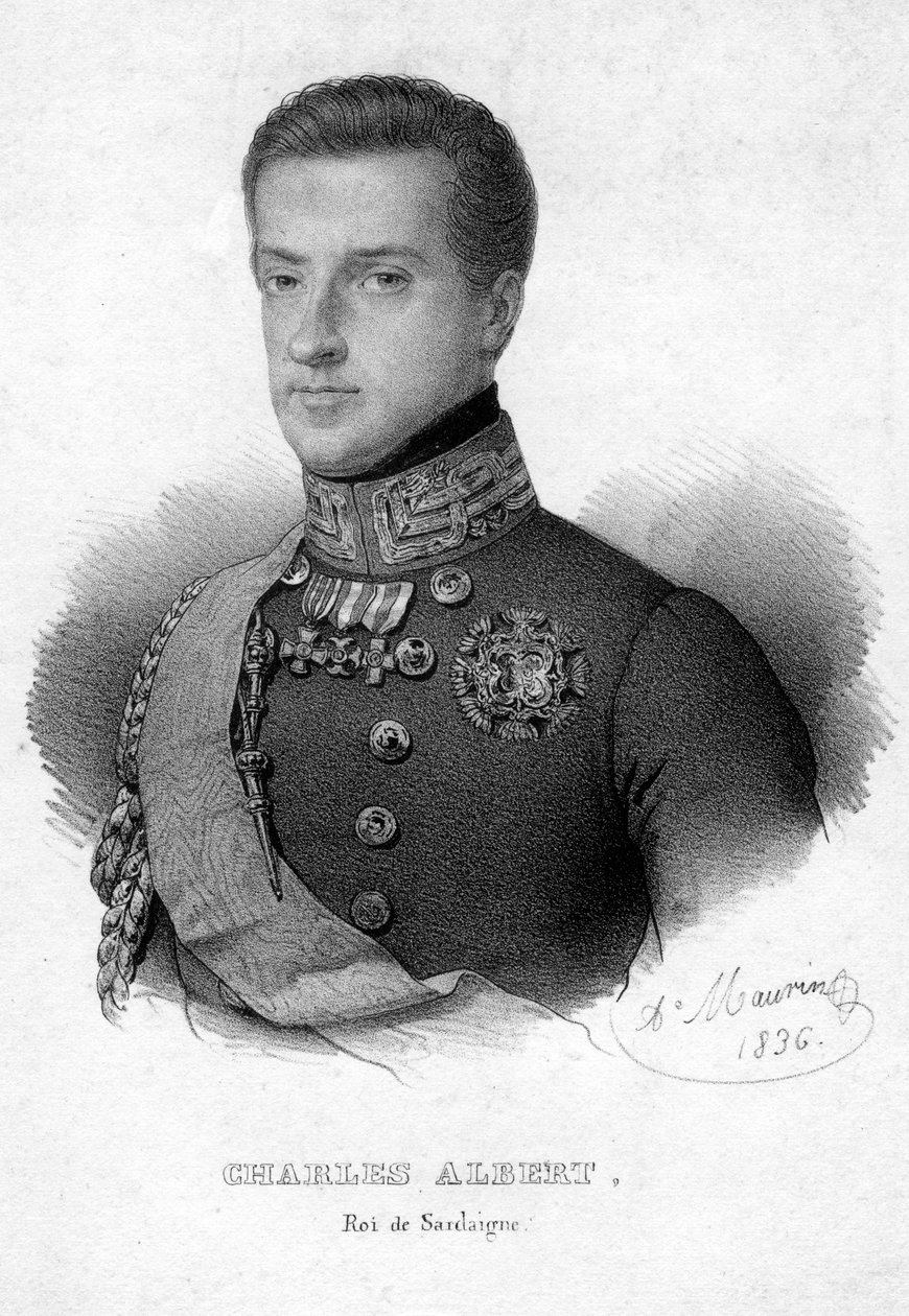 Charles Albert Sardinialainen, Sardinian kuningas, 1836 tekijältä Unbekannt