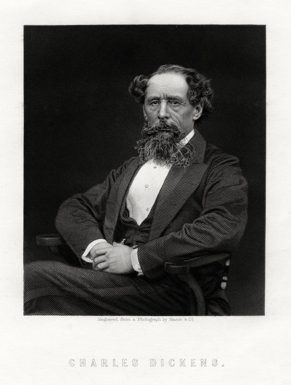 Charles Dickens, englantilainen kirjailija ja toimittaja, 1876 tekijältä Unbekannt