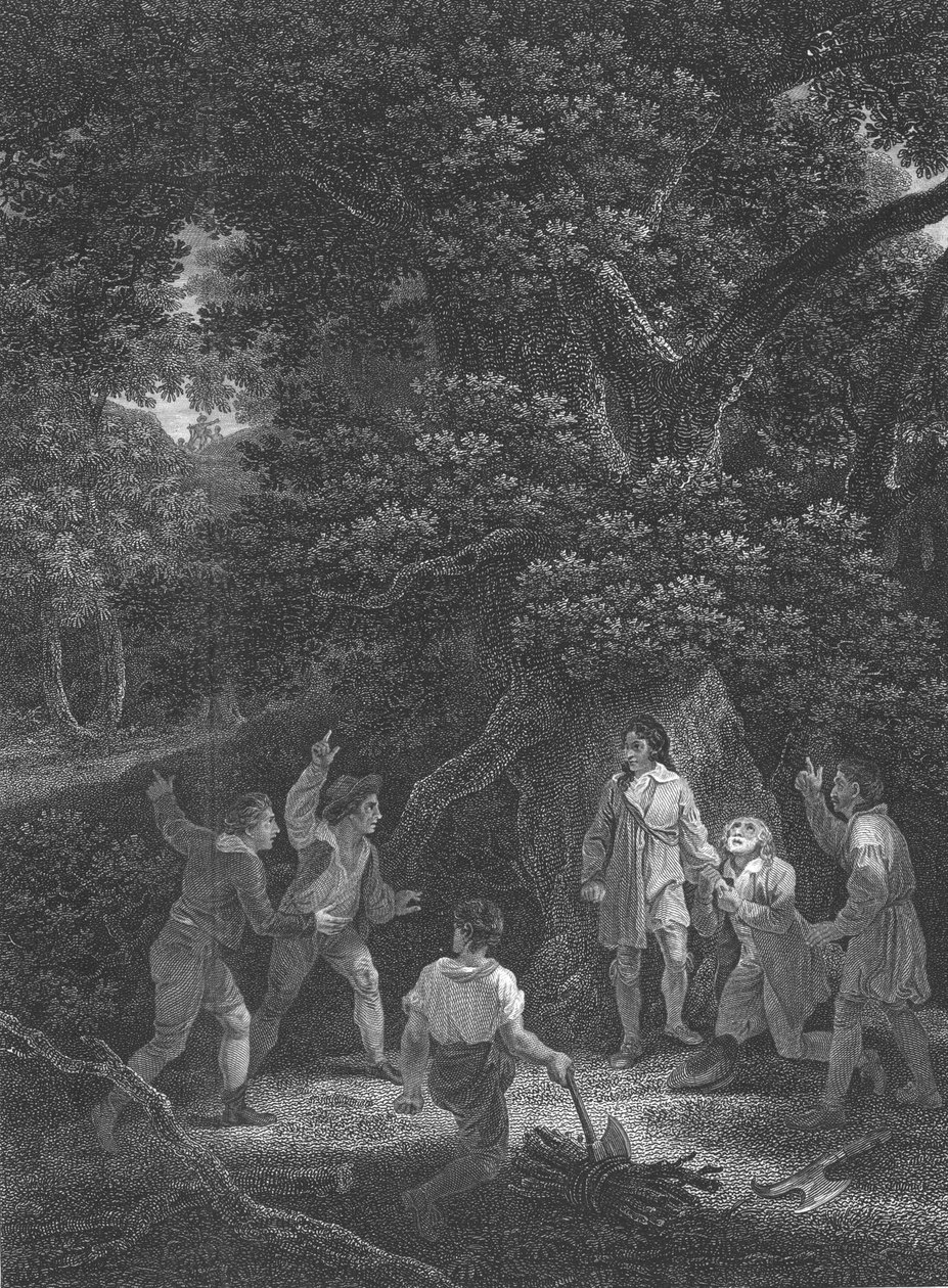 Kaarle II Boscobelin metsässä, 1651, 1800 tekijältä Unbekannt