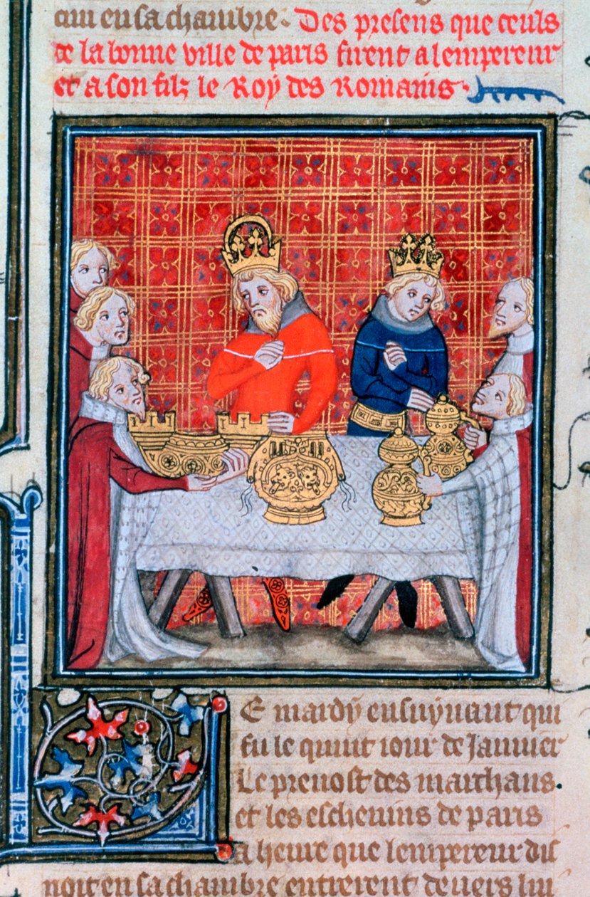Kaarle IV vastaanottamassa lahjoja, 1375-1379 tekijältä Unbekannt