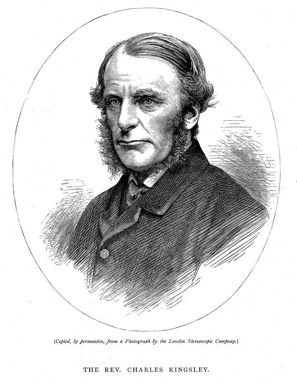 Charles Kingsley, brittiläinen kirjailija ja pappi, vuodelta 1880 tekijältä Unbekannt
