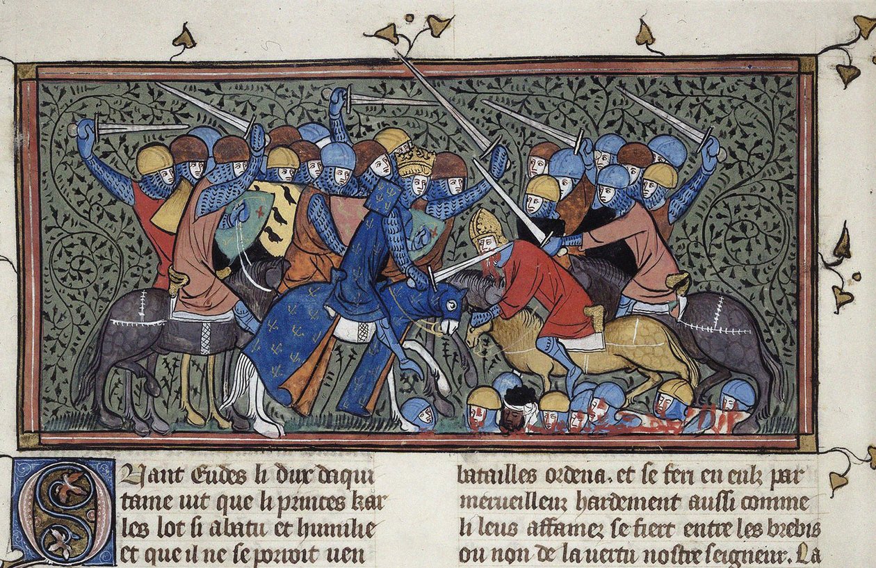 Charles Martel Toursin taistelussa, noin 1332-1350. tekijältä Unbekannt