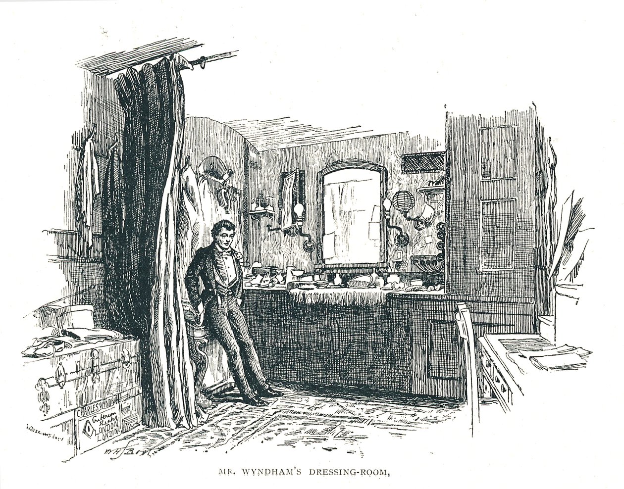 Charles Wyndham-pukuhuone Piccadillyn yllä Criterion-teatterissa, 1891 tekijältä Unbekannt