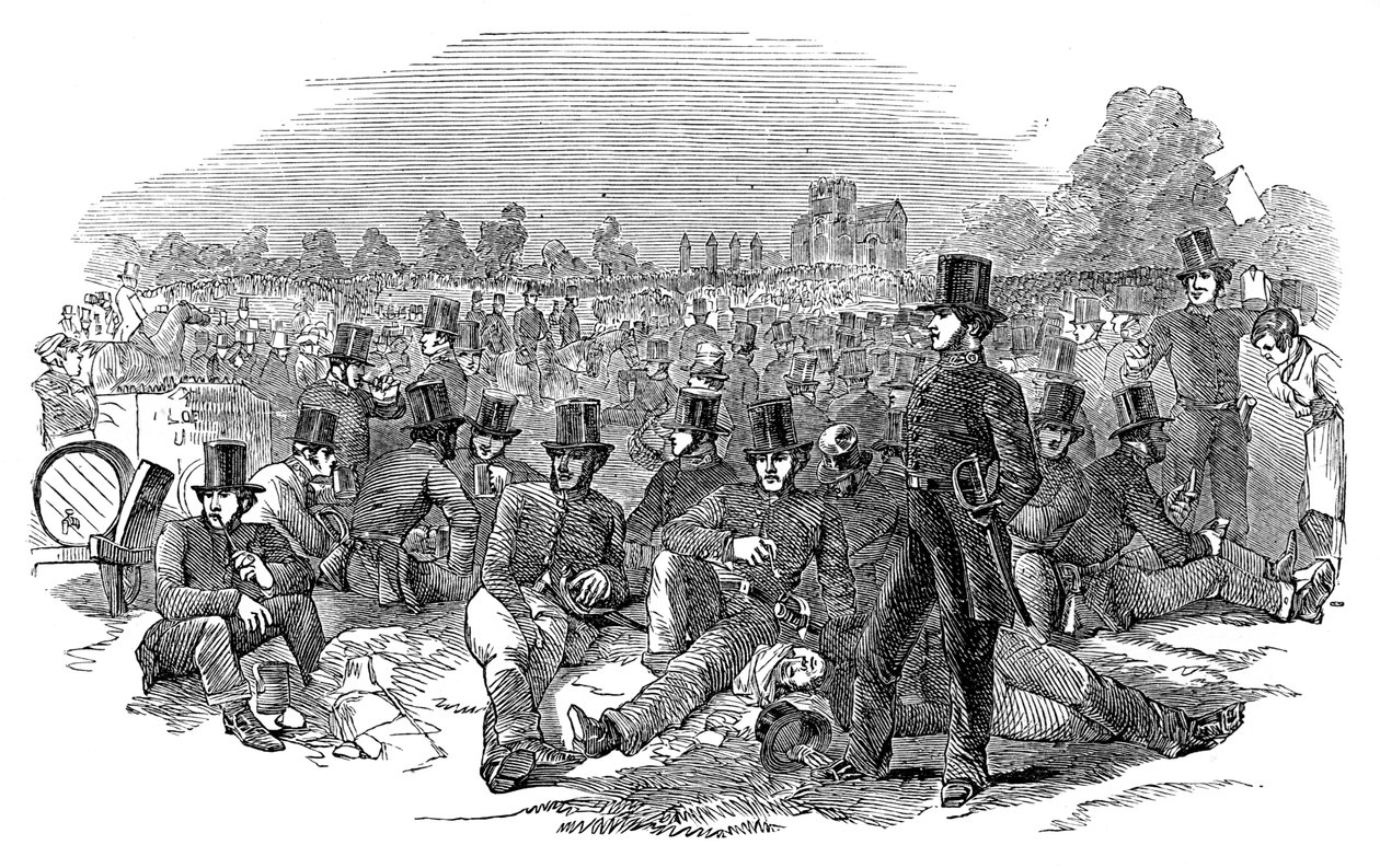 Chartist Agitation, poliisivoimat Bonners Fieldsillä, 1848, 1900 tekijältä Unbekannt