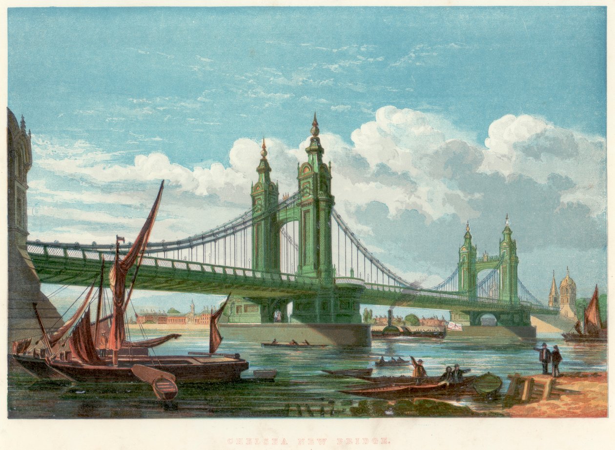 Chelsea Bridge, Lontoo, 1858 tekijältä Unbekannt