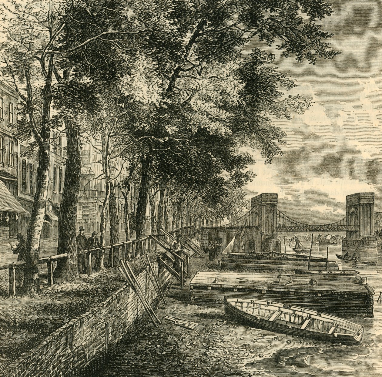 Cheyne Walk ja Cadogan Pier, 1876. tekijältä Unbekannt