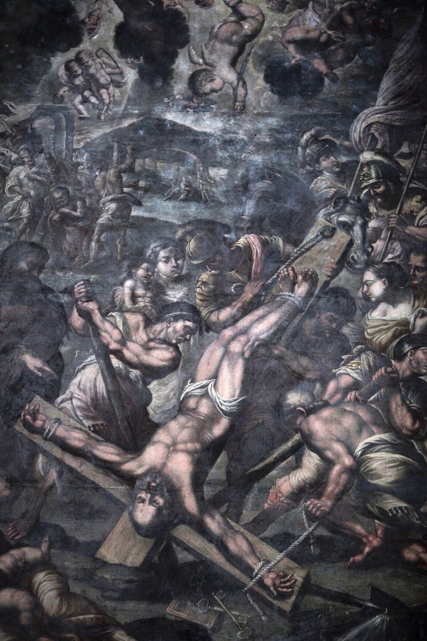 Chiesa della Grazia, Galatina, Apulia Pietarin ristiinnaulitsemista kuvaava maalaus, Galatina, Italia tekijältä Unbekannt