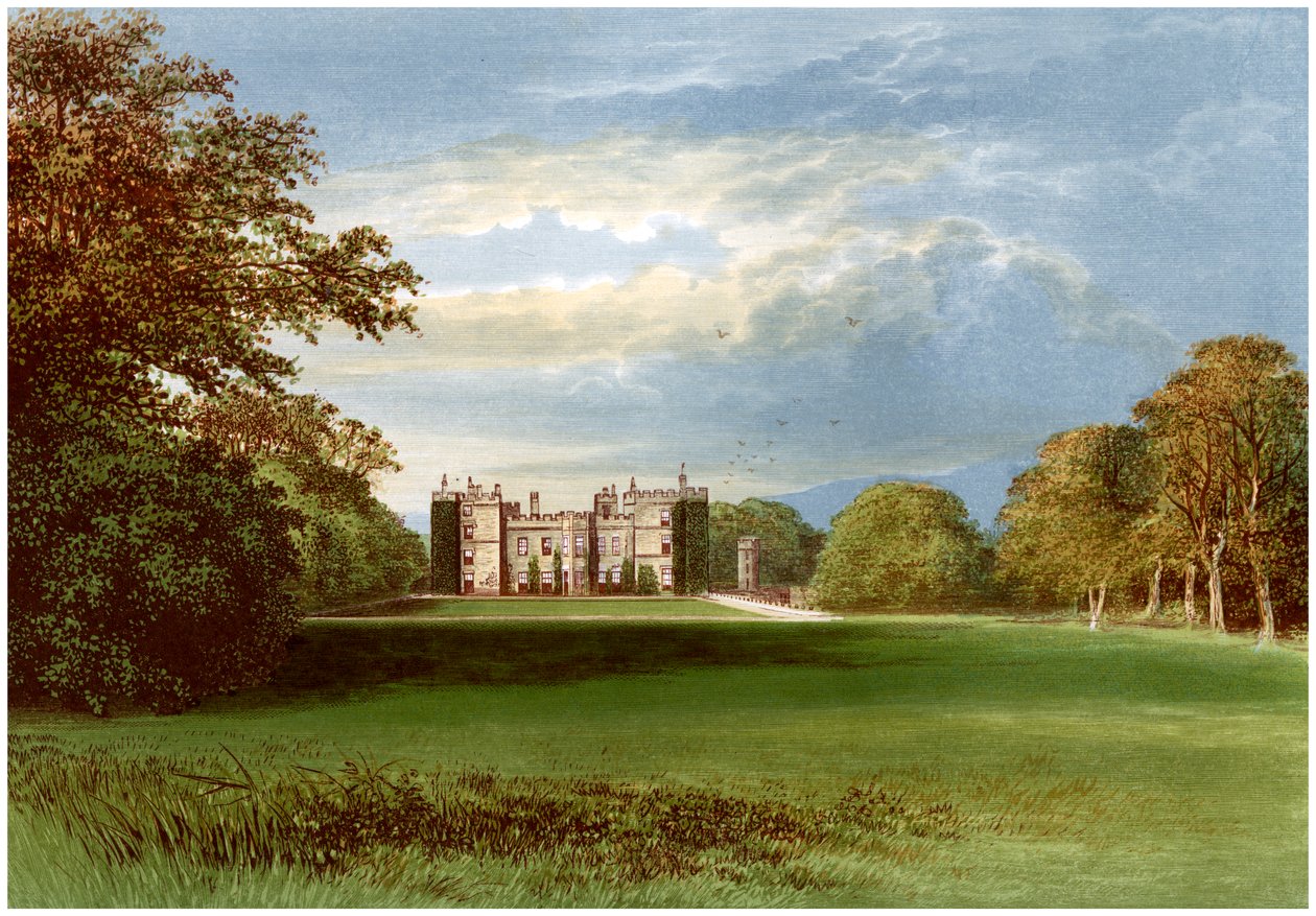 Chillingham Castle, Northumberland, Earl of Tankervillen koti, vuodelta 1880 tekijältä Unbekannt