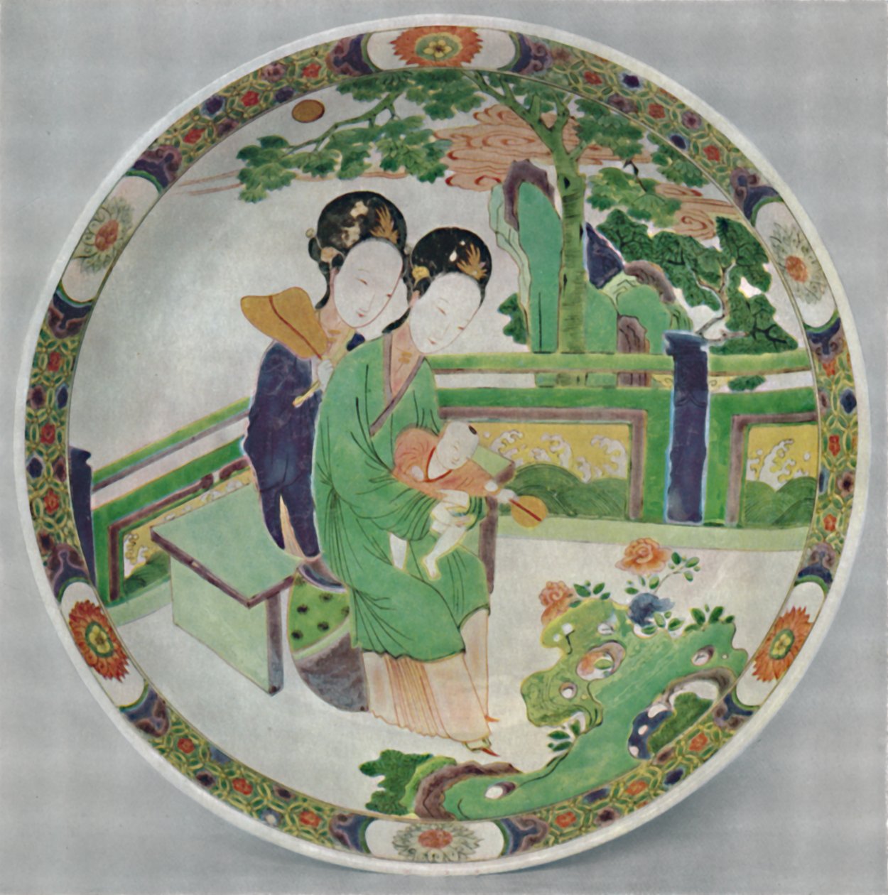 Kiinalainen posliiniastia, Famille Verte. KAng Hsin aikakausi, 1662-1722, 1928 tekijältä Unbekannt