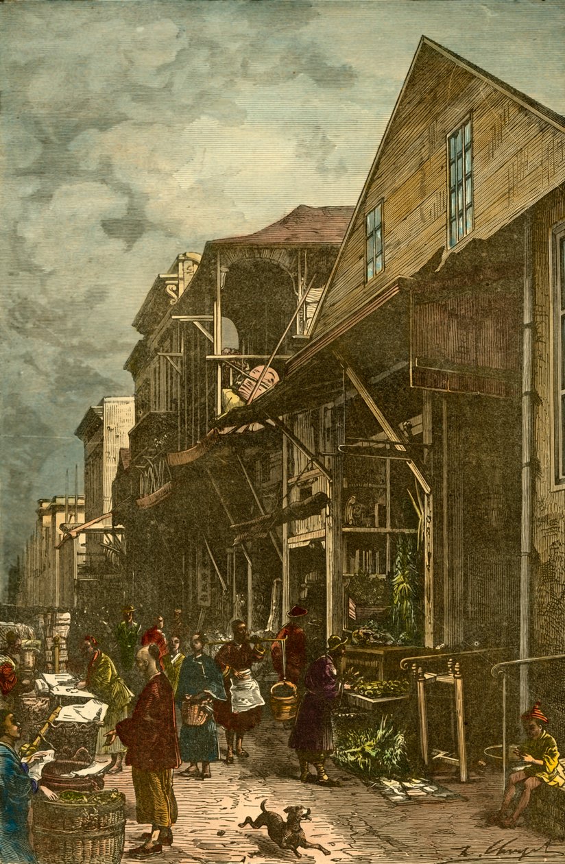 Kiinalainen kortteli San Franciscossa, vuodelta 1885. tekijältä Unbekannt