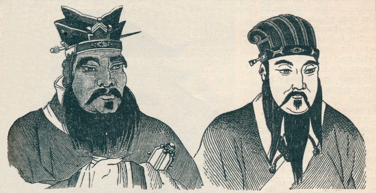 Kiinalaisia muotokuvia Konfutsesta ja hänen suuresta seuraajastaan Menciuksesta, 1907 tekijältä Unbekannt