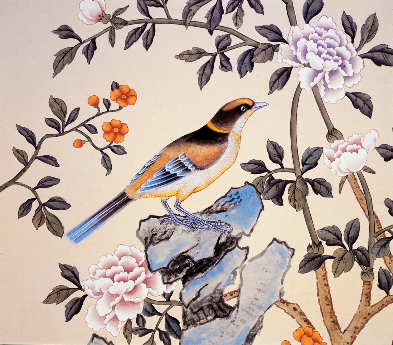 Chinoiserie tapetti, Marble Hill House, Twickenham, Richmond-upon-Thames, Lontoo, c2007 tekijältä Unbekannt