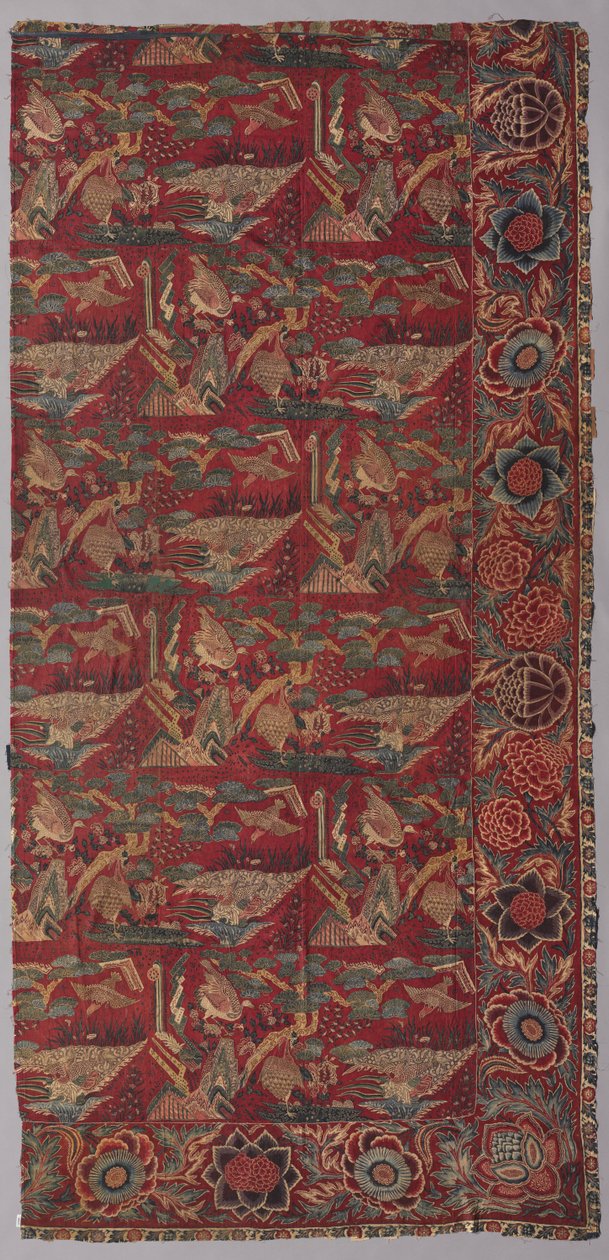Chintz-sängynpeite tai roikkuu japanilaistyylisellä kuviolla, oikea puoli, 1700-luvun ensimmäinen puolisko. tekijältä Unbekannt
