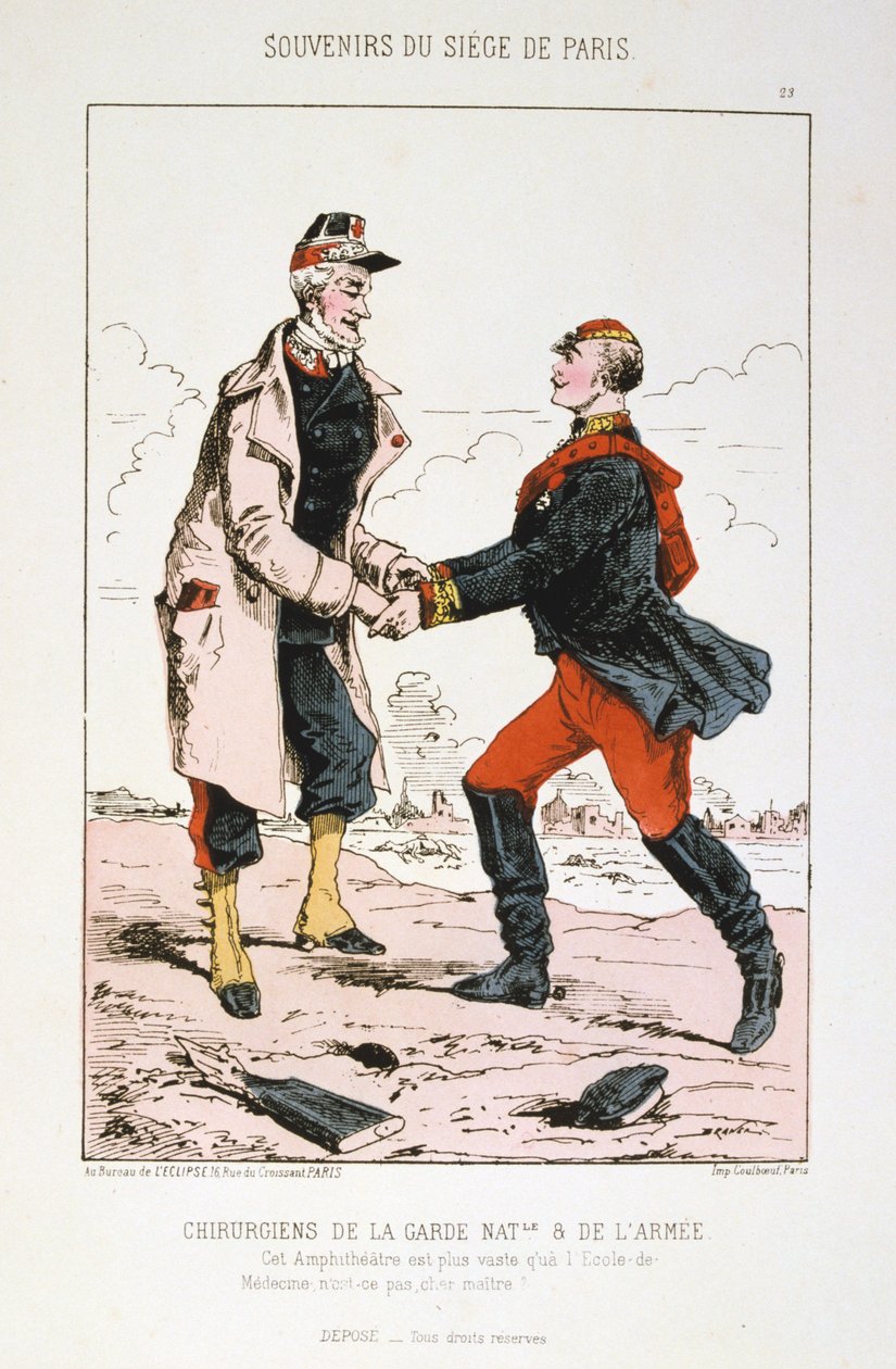 Kansalliskaartin ja armeijan kirurgit, Pariisin piiritys, Ranskan ja Preussin sota, 1870-1871. tekijältä Unbekannt