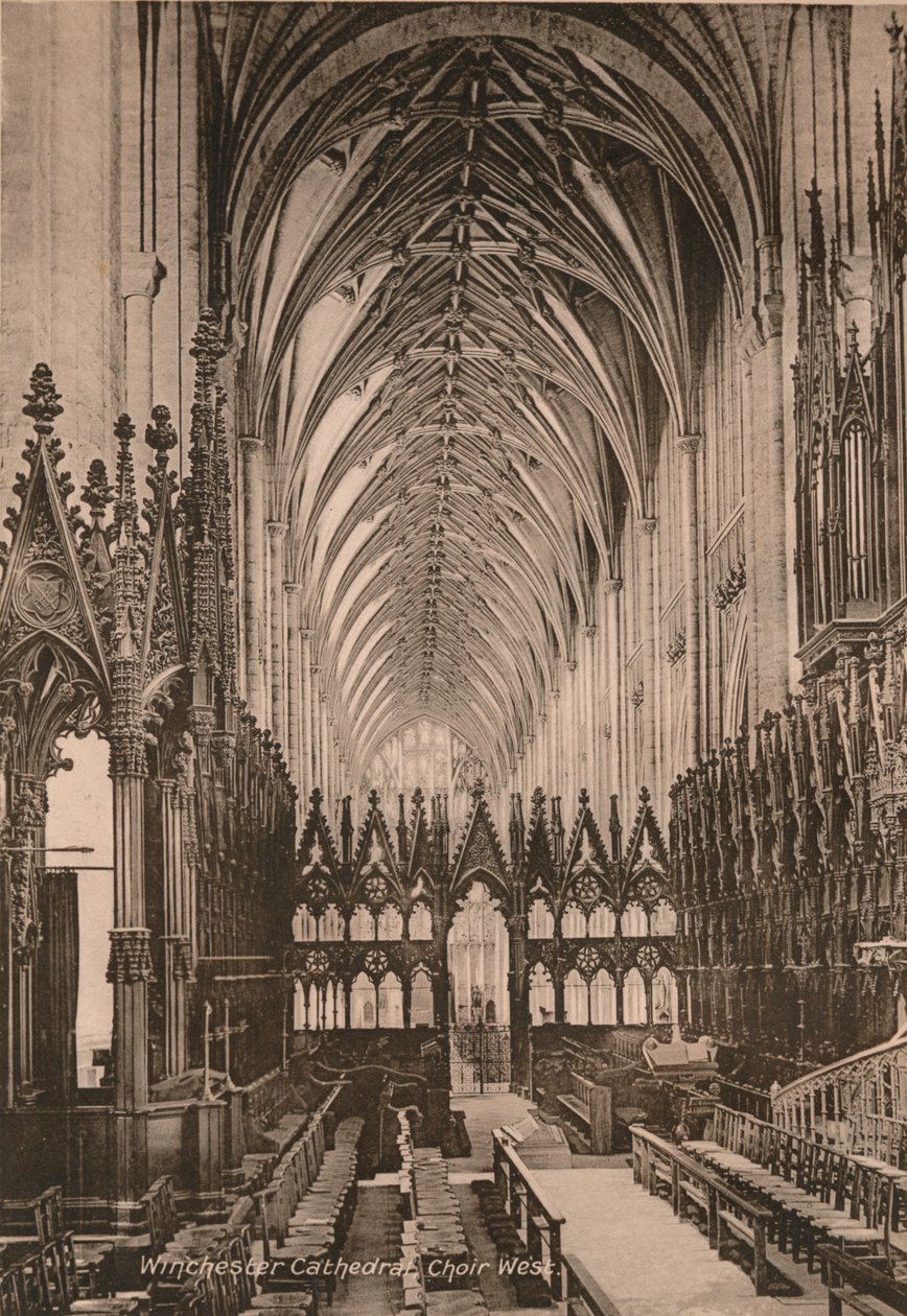 Winchesterin katedraalin kuoro, Hampshire, 1900-luvun alku tekijältä Unbekannt
