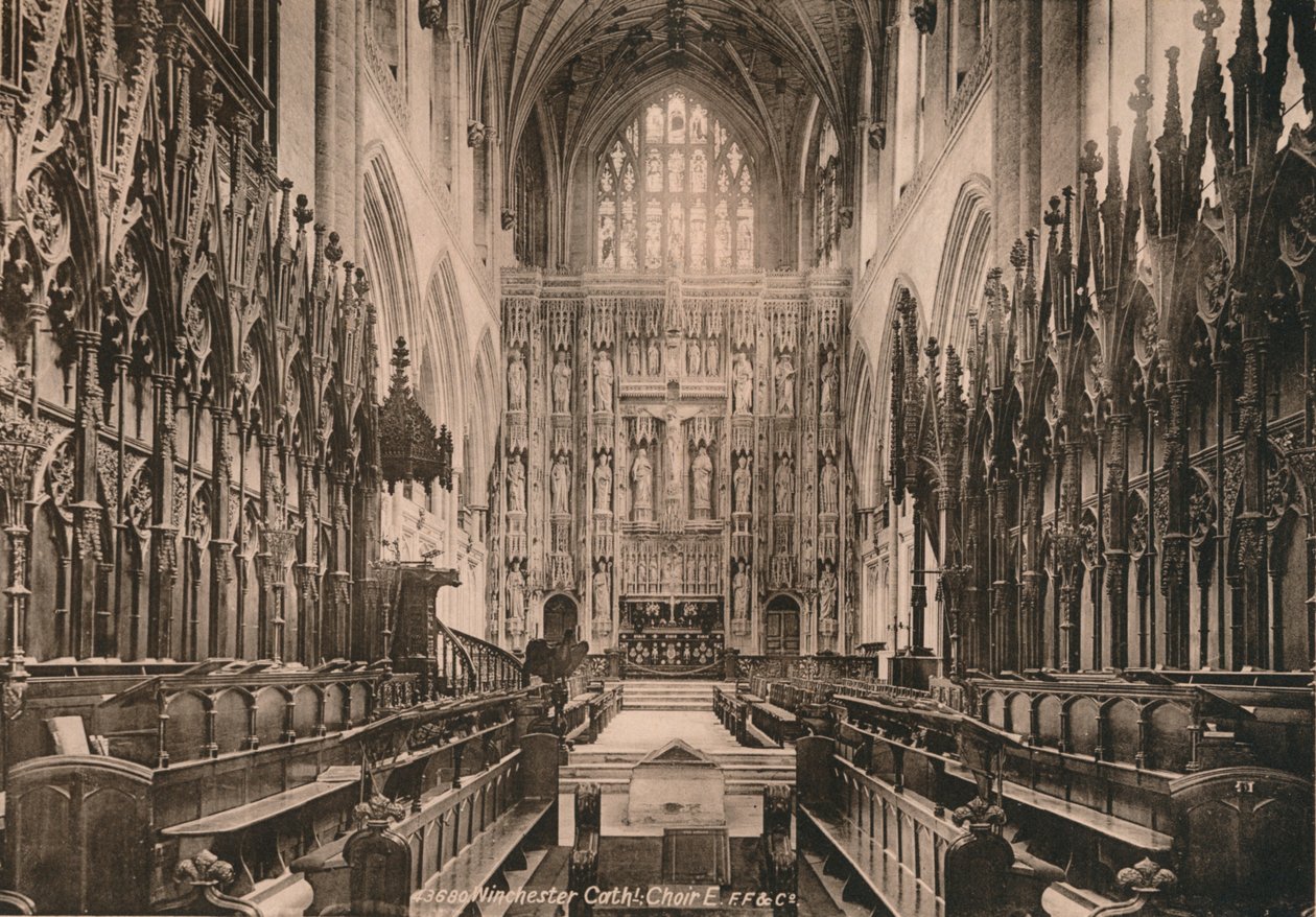 Winchesterin katedraalin kuoro, Hampshire, 1900-luvun alku tekijältä Unbekannt