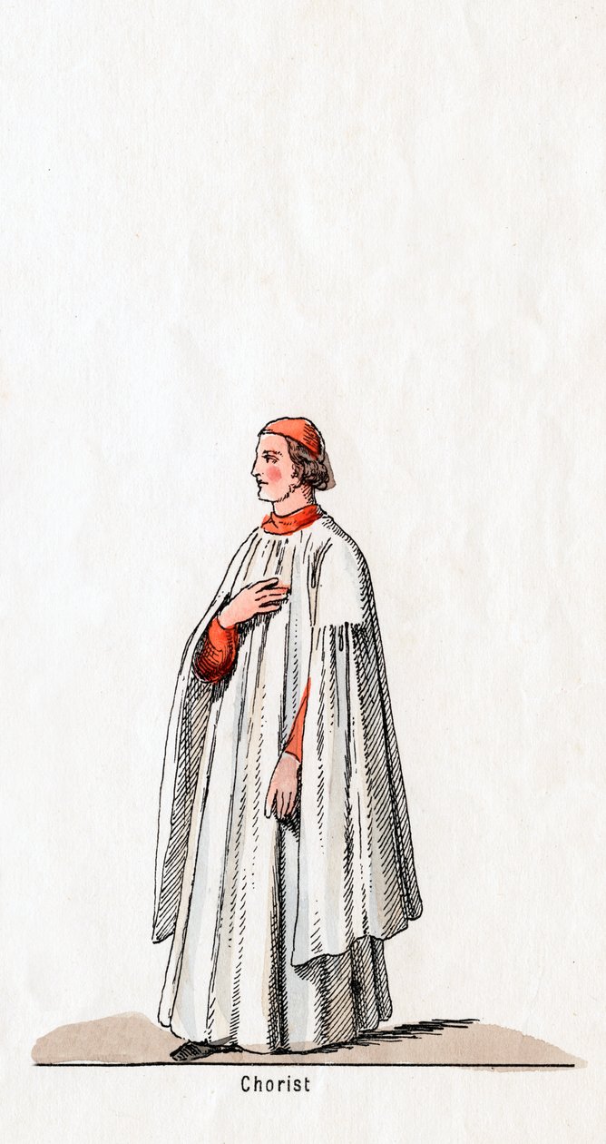 Kuoro, pukusuunnittelu Shakespearen näytelmään, Henry VIII, 1800-luku tekijältä Unbekannt