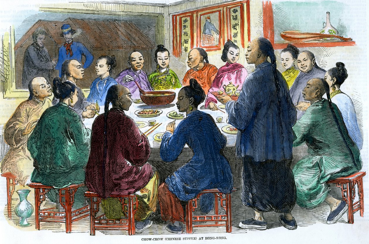 Chow-chow kiinalainen illallinen Hongkongissa, 1875 tekijältä Unbekannt