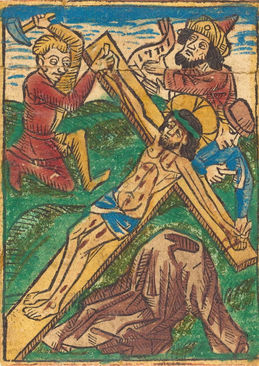 Kristus ristille naulattuna, n. 1490. tekijältä Unbekannt