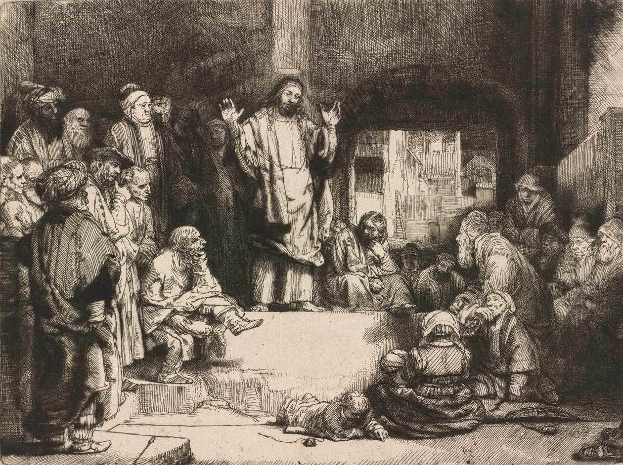Kristus saarnaa La petite Tombe, n. 1652. tekijältä Unbekannt