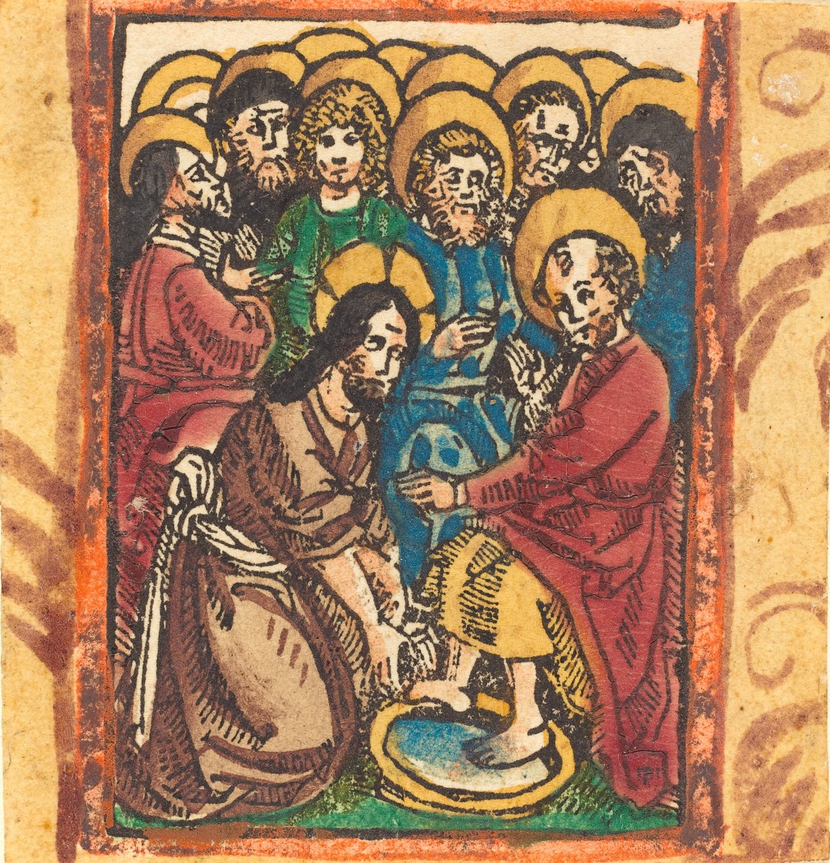 Kristus pesee apostolien jalkoja, n. 14901500. tekijältä Unbekannt
