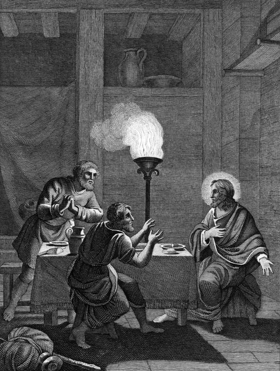 Kristus ja kaksi opetuslasta Emmauksessa, 1814 tekijältä Unbekannt
