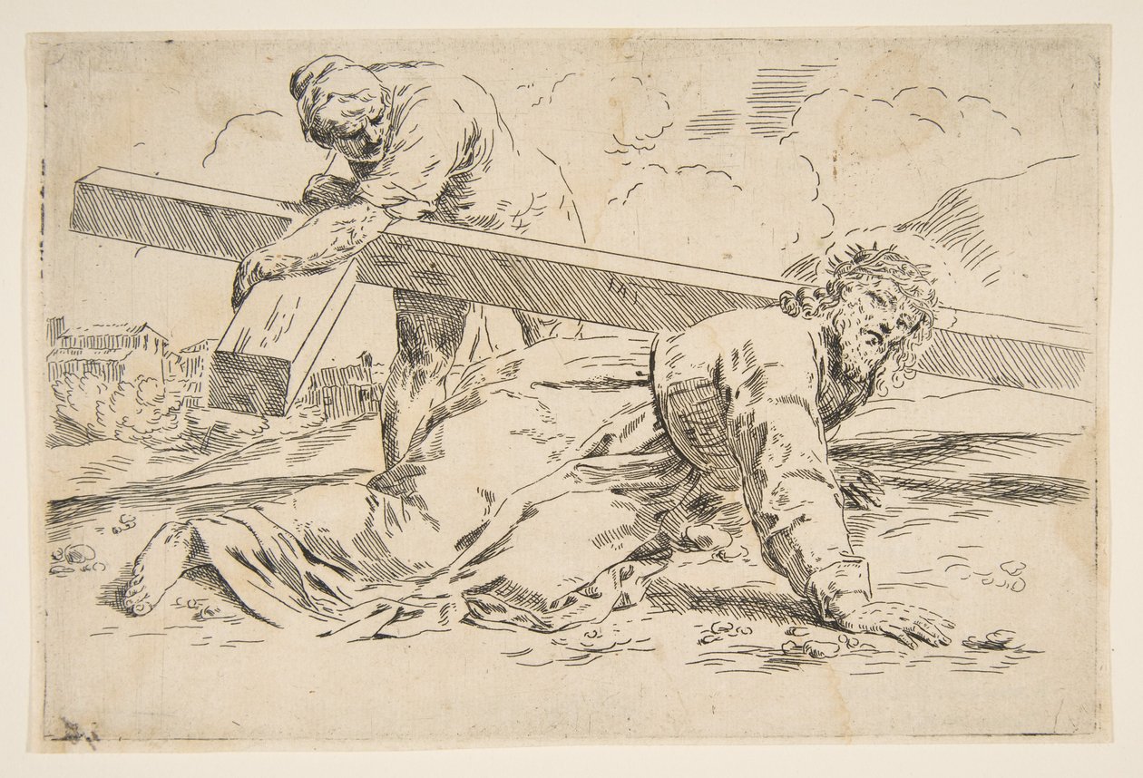 Kristus kantaa ristiä selässään, kopio Cantarinin mukaan, n. 1637-1639 tai sen jälkeen. tekijältä Unbekannt