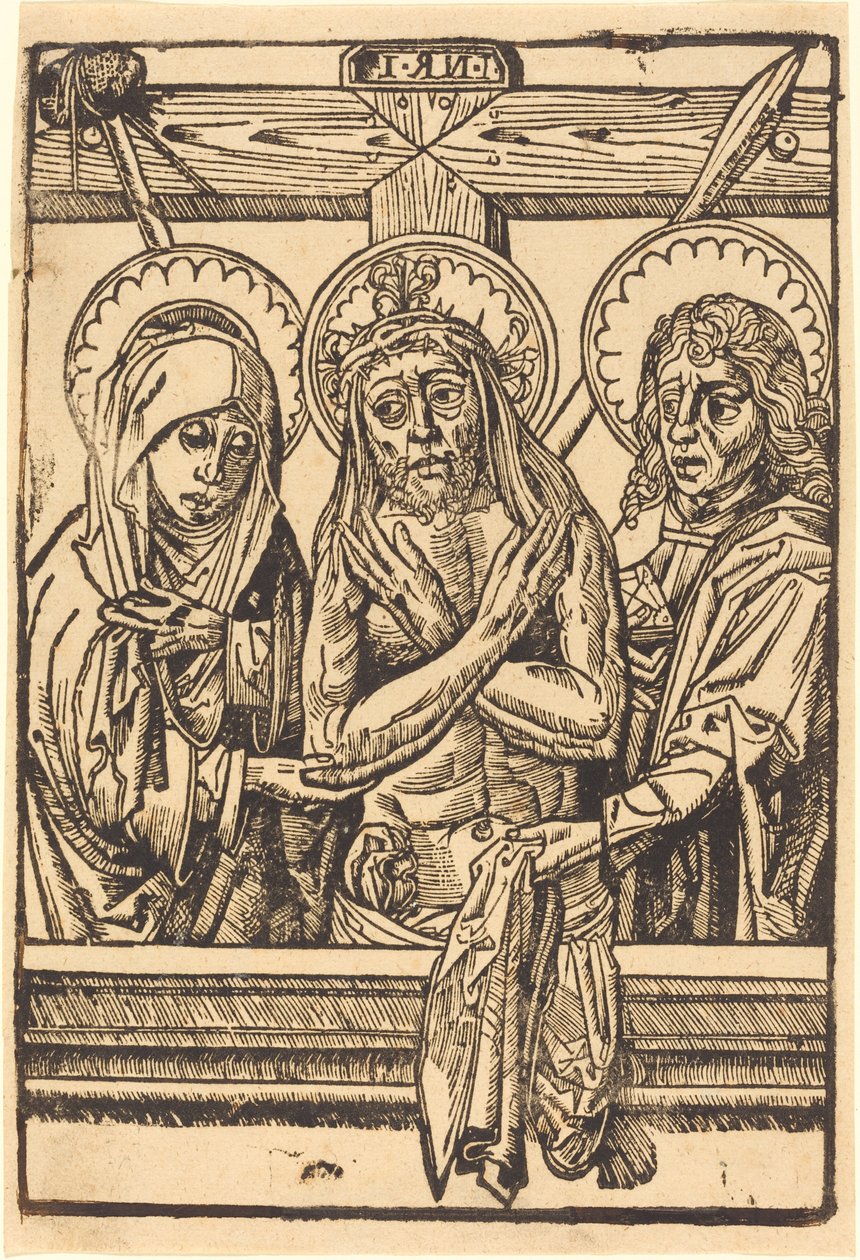 Kristus Marian ja Johanneksen välillä, 14801500. tekijältä Unbekannt