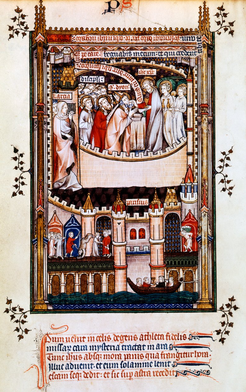 Kristus antaa ehtoollisen St Denisille, 1317 tekijältä Unbekannt