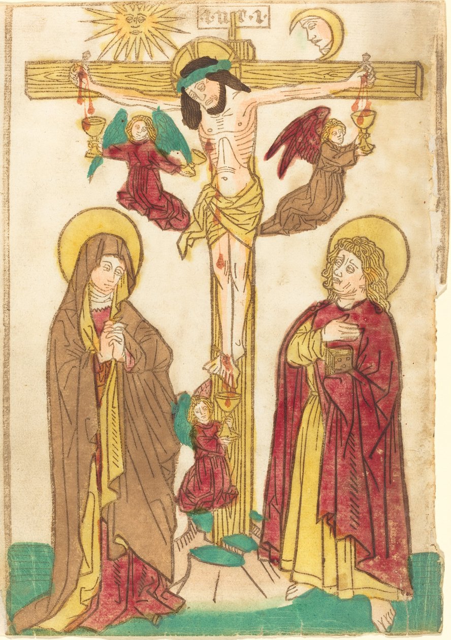 Kristus ristillä enkelien kanssa, 14601465. tekijältä Unbekannt
