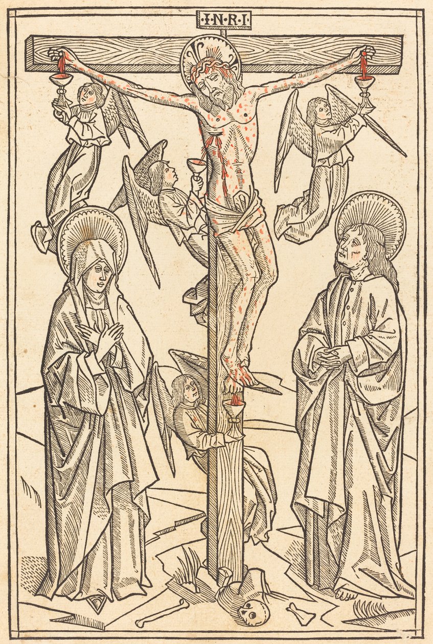 Kristus ristillä enkelien kanssa, 1481. tekijältä Unbekannt