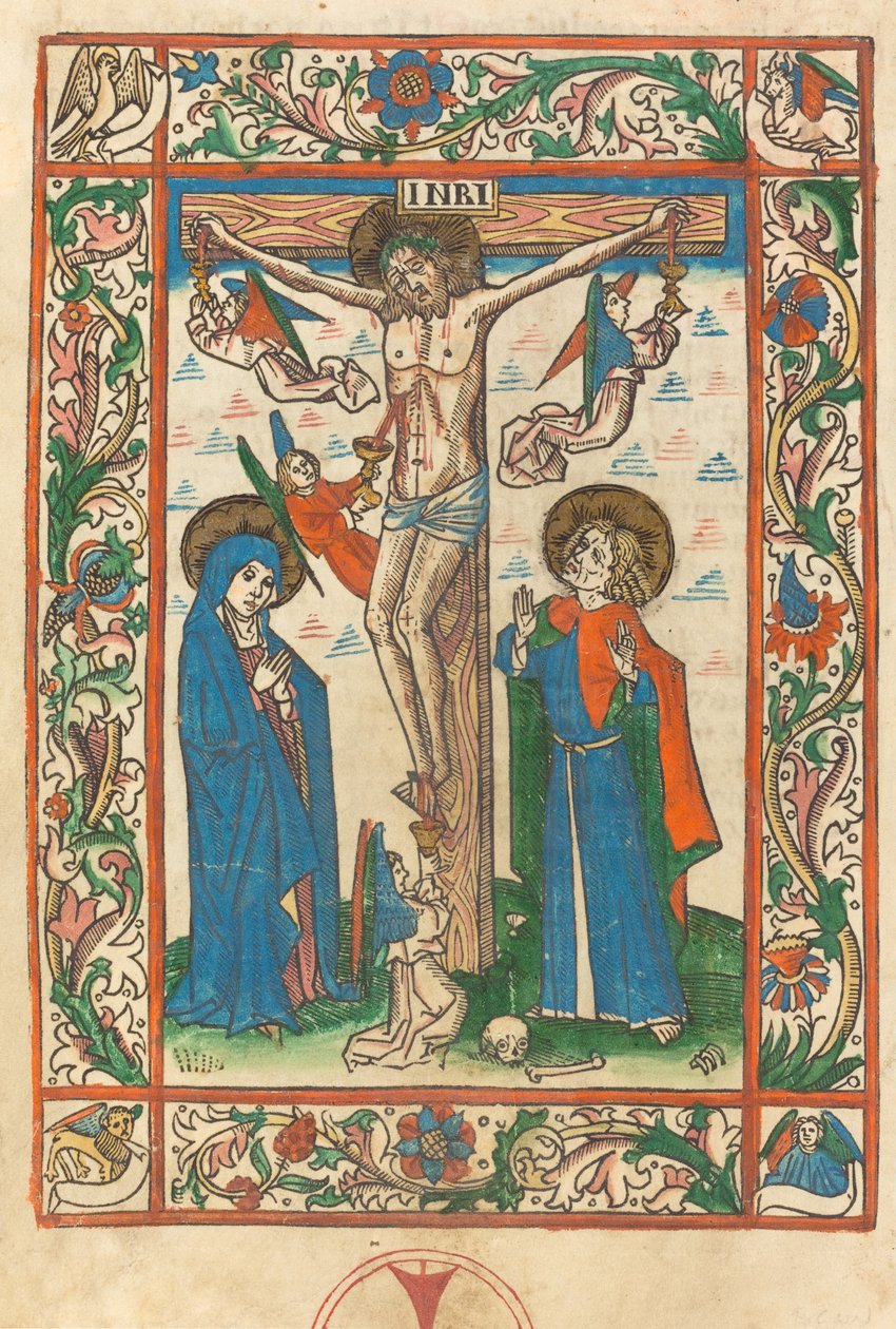 Kristus ristillä enkelien kanssa, 1483. tekijältä Unbekannt