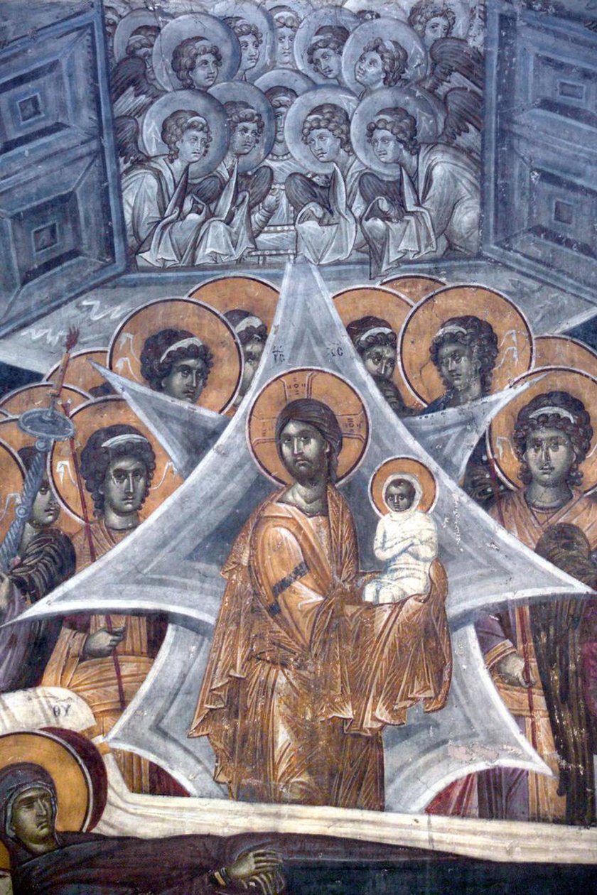 Kristus Neitsyen sielun kanssa taivaan porteissa, 1321-1322 tekijältä Unbekannt