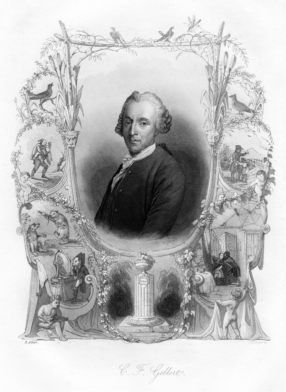 Christian Angstegott Gellert, saksalainen runoilija, 1800-luku tekijältä Unbekannt