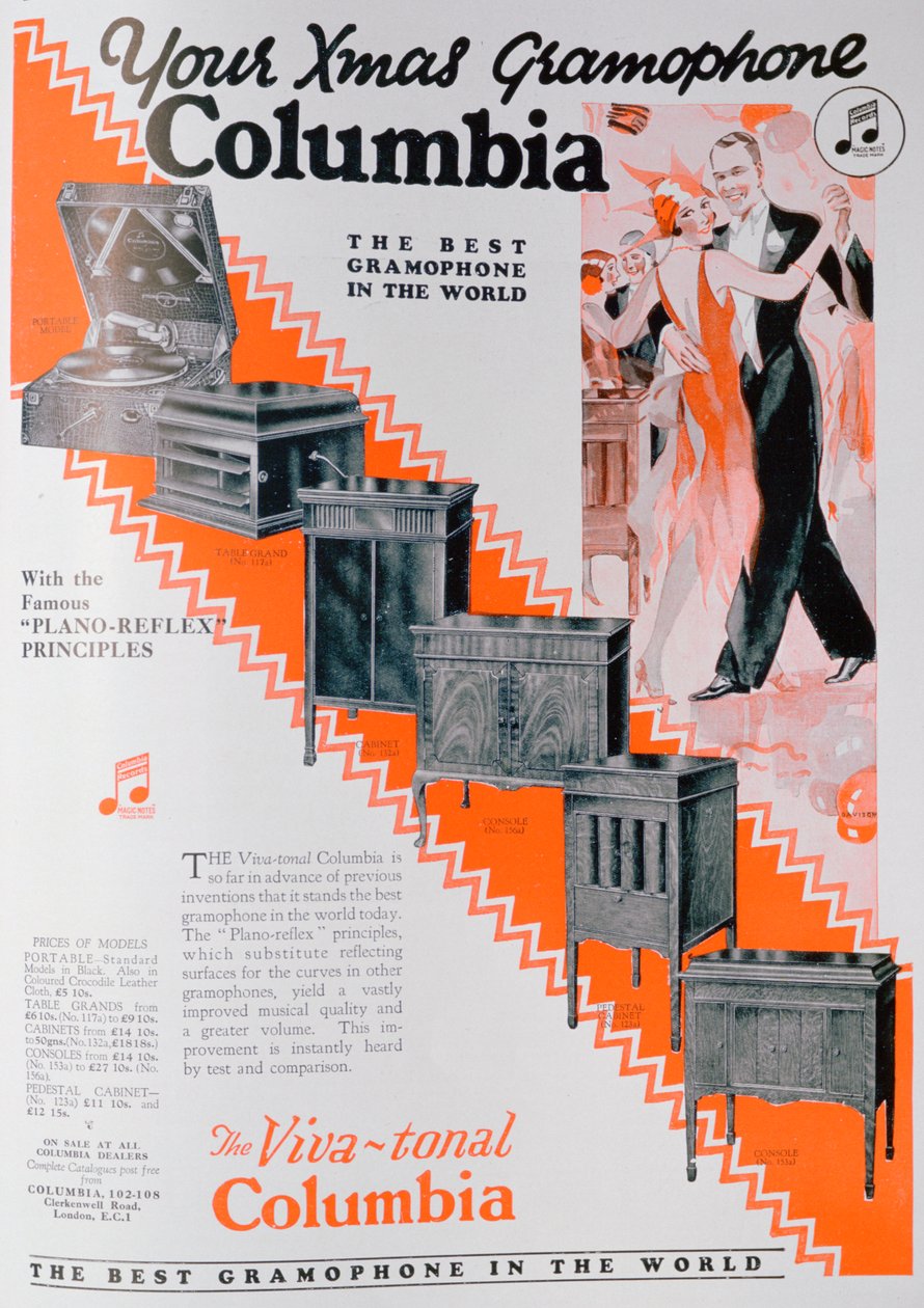Joulumainos Columbia Gramophonesille, 1929 tekijältä Unbekannt