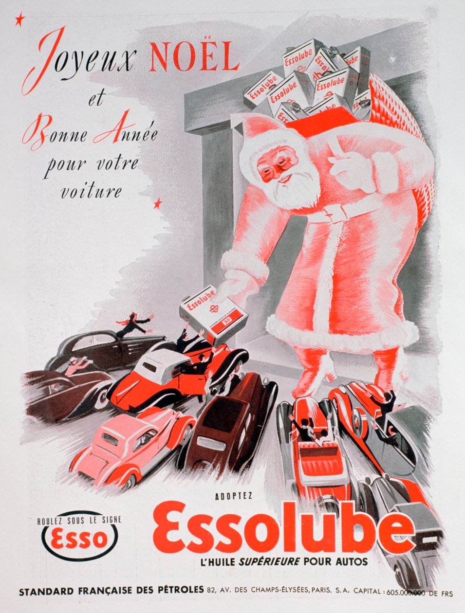 Joulumainos Essolube-moottoriöljylle, 1938 tekijältä Unbekannt