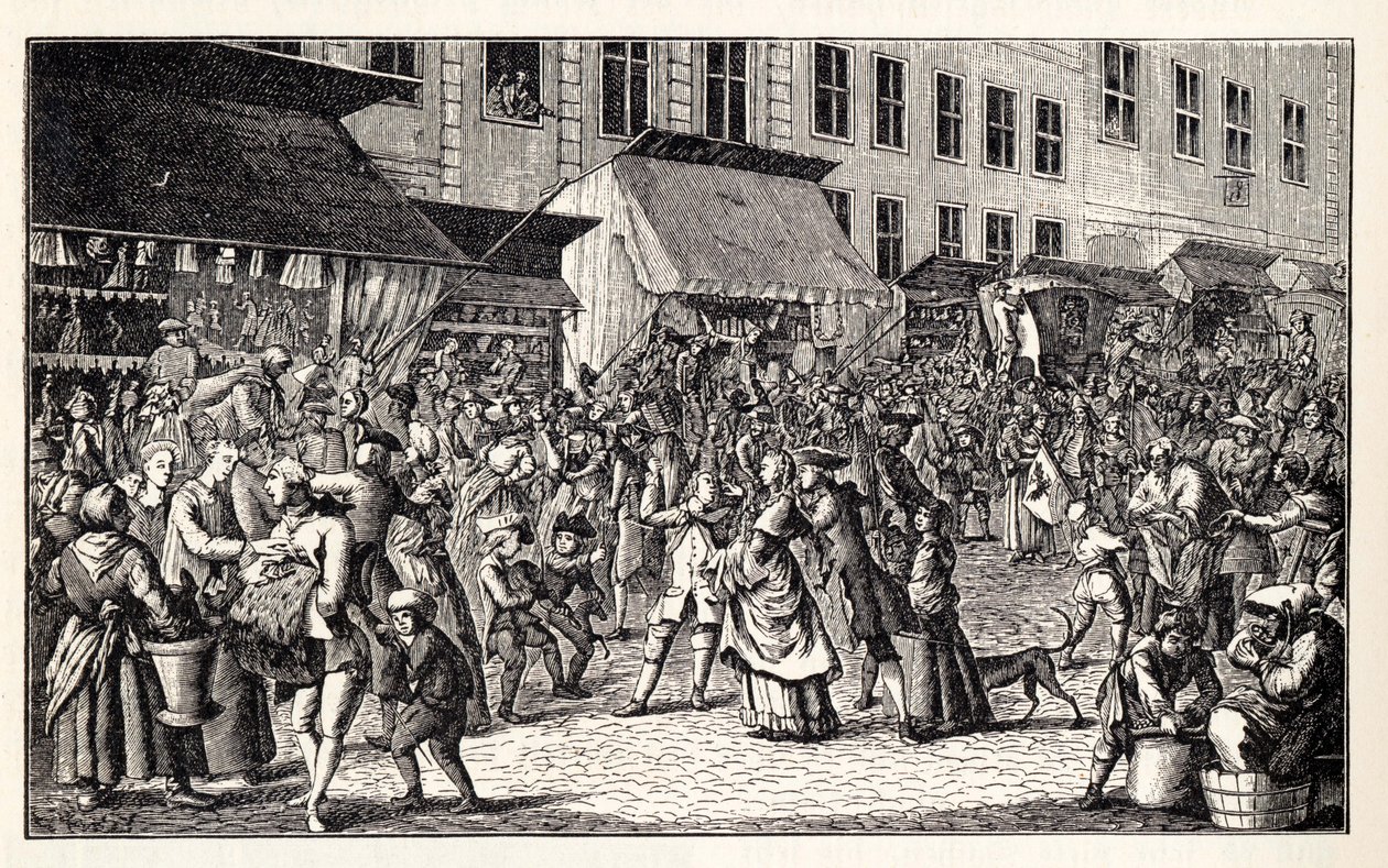 Joulumarkkinat Berliinissä, 1776. tekijältä Unbekannt