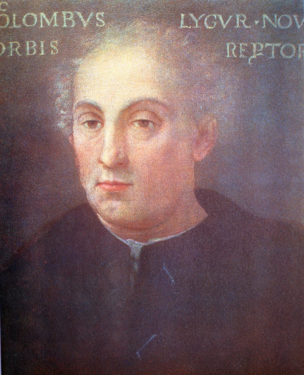 Christopher Columbus, genovalainen navigaattori ja tutkimusmatkailija tekijältä Unbekannt