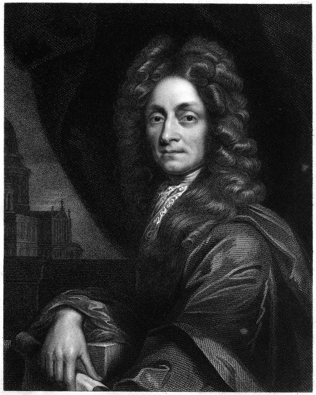 Christopher Wren, englantilainen arkkitehti, matemaatikko ja fyysikko, 1833 tekijältä Unbekannt