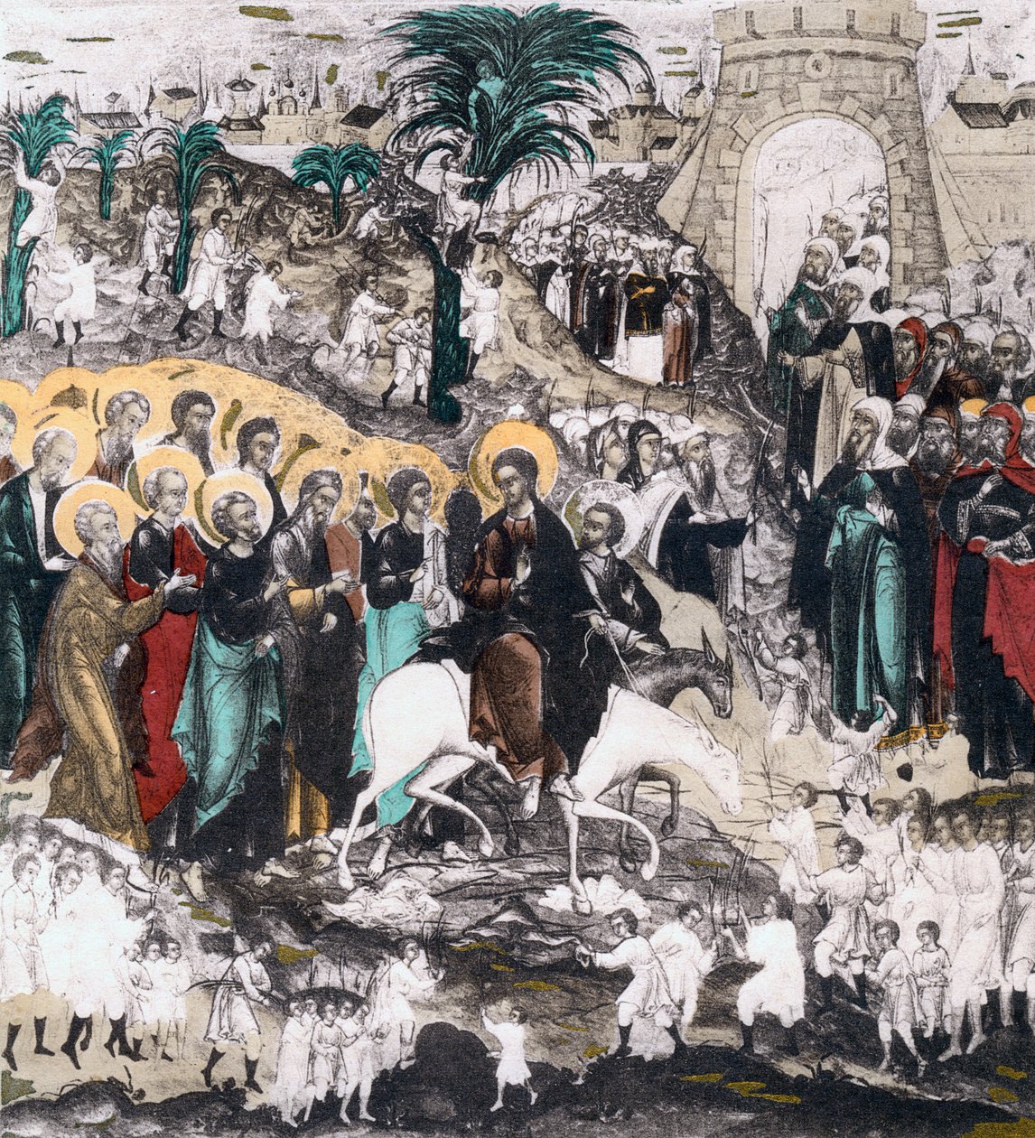 Kristuksen sisäänkäynti Jerusalemiin, 1500-luku tekijältä Unbekannt