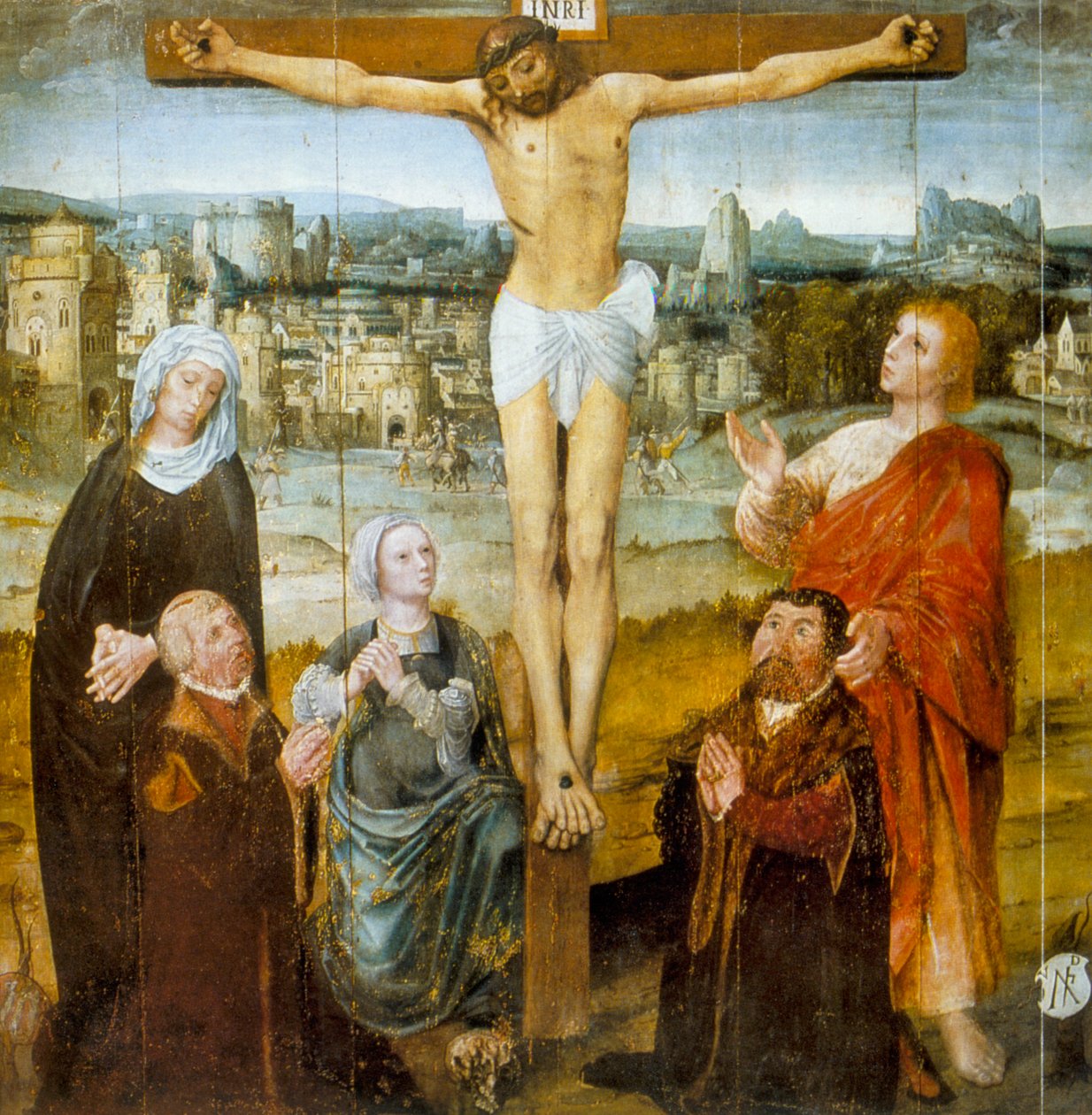 Christs Passion, yksityiskohta Pyhän Antoniuksen alttaritaulusta 1500-luvulta tekijältä Unbekannt