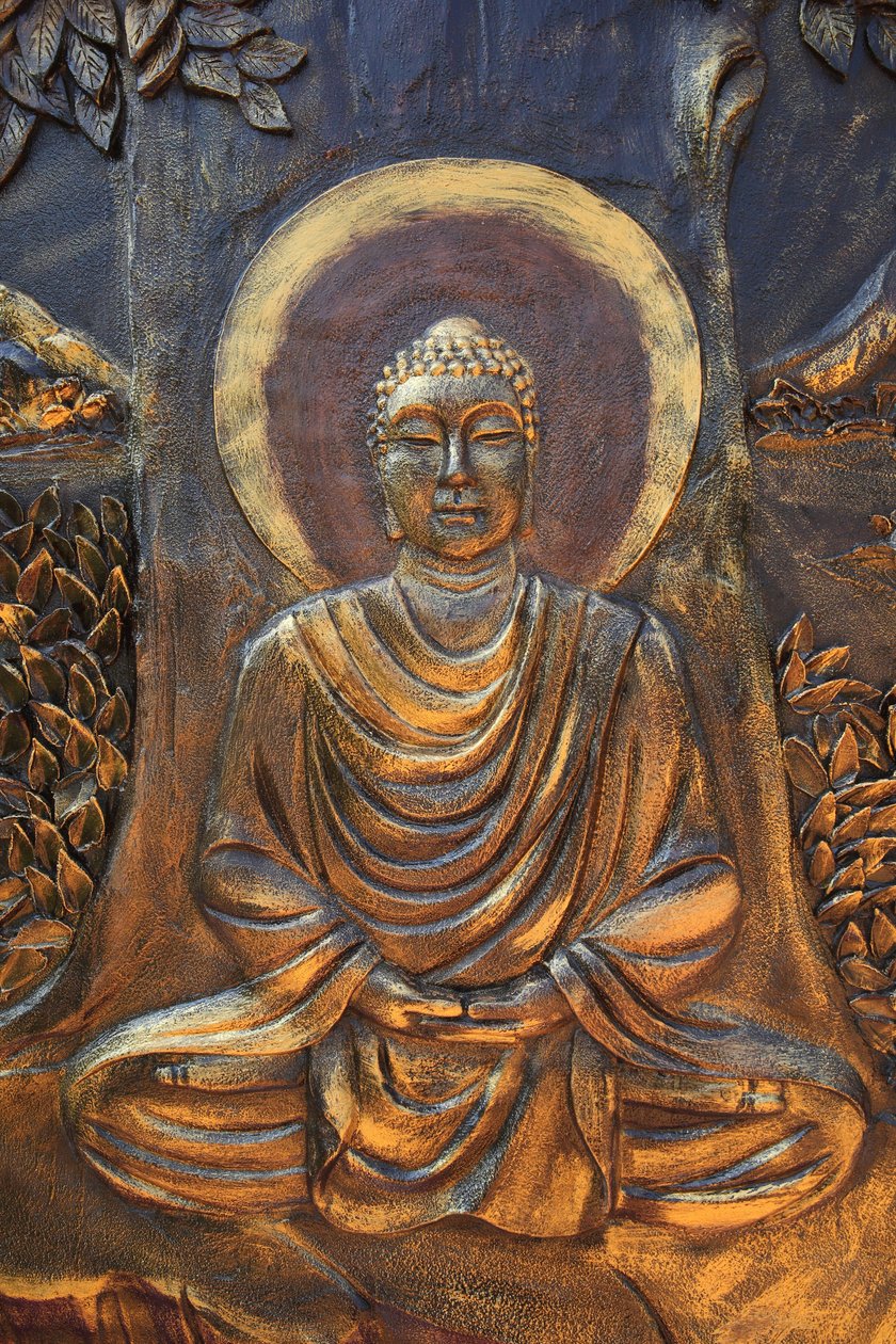 Chua Thien Lam Go buddhalainen pagodi. Shakyamuni Buddha istuu meditaatioasennossa. Thay Ninh. Vietnam tekijältä Unbekannt