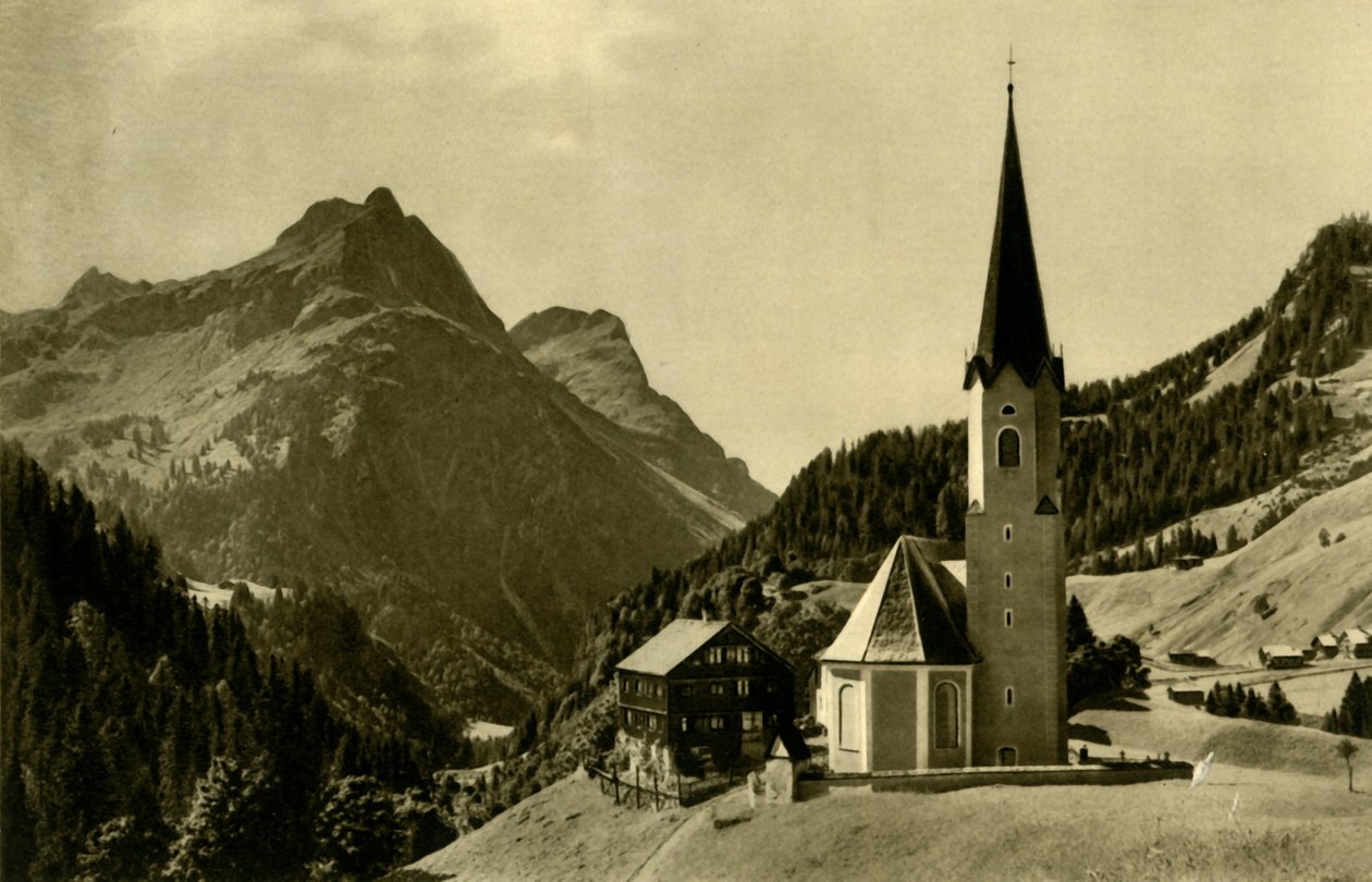 Schröckenin kirkko, Bregenzerwald, Itävalta, 1935. tekijältä Unbekannt