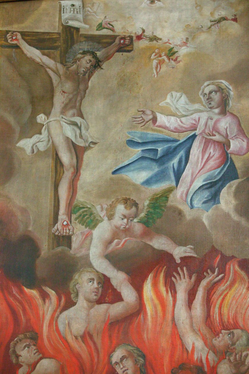 Pyhän Nicolas de Verocen kirkko. Ristiinnaulitseminen Saint Nicolas de Veroce Ranska tekijältä Unbekannt