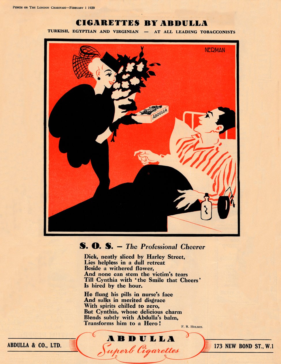 Abdullan savukkeet - S.O.S. - The Professional Cheerer, 1939 tekijältä Unbekannt