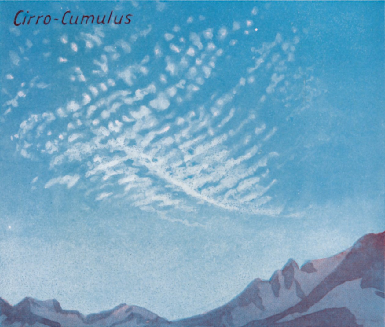 Cirro-Cumulus - Kymmeniä tärkeimmistä pilvimuodoista taivaalla, 1935 tekijältä Unbekannt